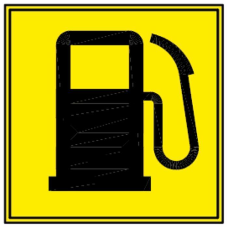 SPIA RISERVA CARBURANTE GIALLA E QUADRATA