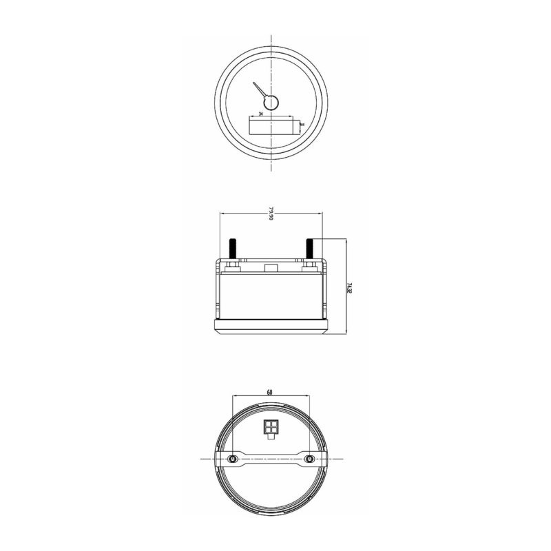 CONTAGIRI E CONTAORE ANALOGICO 10-32V 4000 RPM Ø100MM