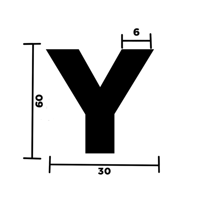 LETTERA "Y" ADESIVA PER TARGHE