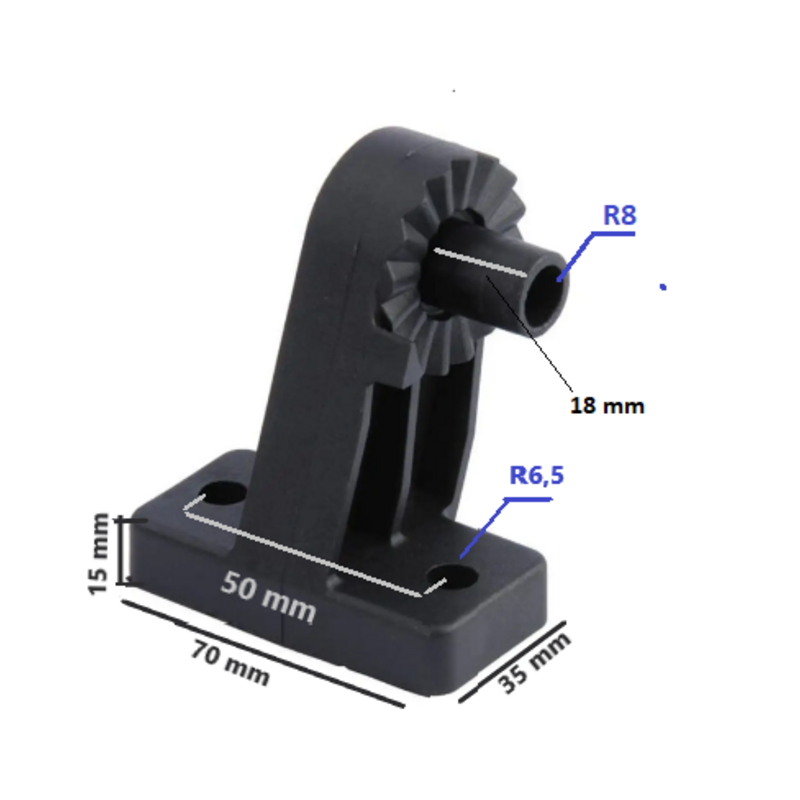 Supporto per piantone girofaro in nylon