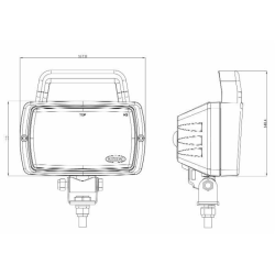 Faro lavoro alogeno rettangolare 168x163 mm con maniglia