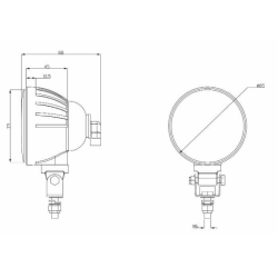 Faro lavoro alogeno rotondo Ø 80 mm