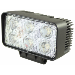 Faro lavoro a LED rettangolare 110x60 mm, 10-30V, 18W, 1080LM, Raggio ampio, 6 LED