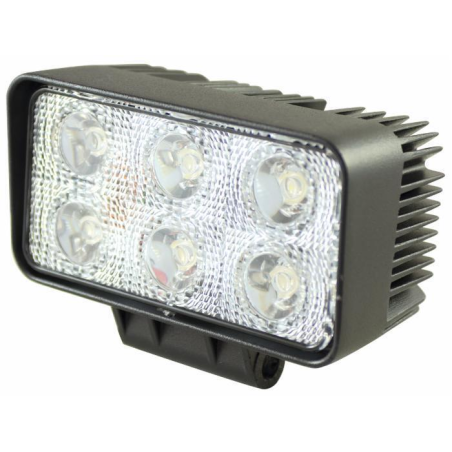 Faro lavoro a LED rettangolare 110x60 mm, 10-30V, 18W, 1080LM, Raggio ampio, 6 LED