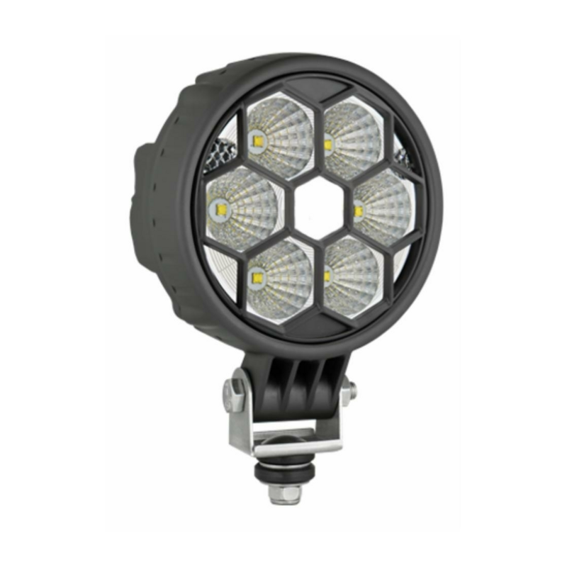 Faro lavoro a LED rotondo  Ø 117mm, 12-24V, 24W, 1500LM, 6 LED, ampio raggio, CISPR 25 Classe 5