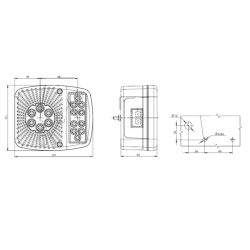 Fanale posteriore a LED dx 12-24V 101x56x121 mm