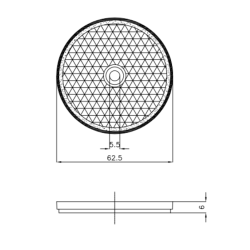 Catarifrangente bianco Ø 60 mm con foro