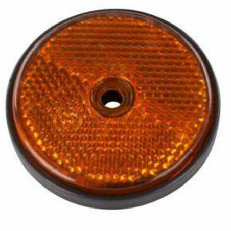 Catarifrangente arancione Ø 60 mm con foro