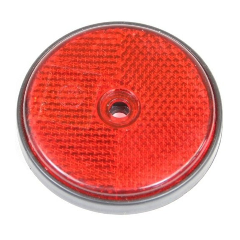 Catarifrangente rosso Ø 60 mm con foro