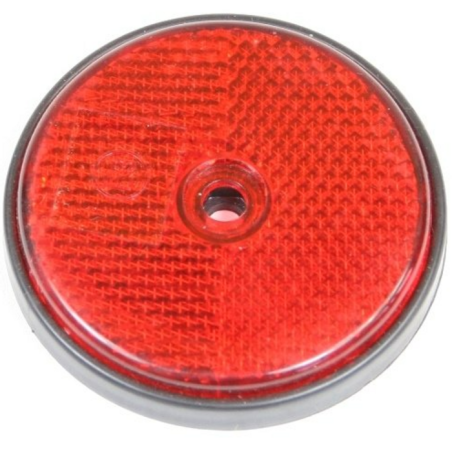 Catarifrangente rosso Ø 60 mm con foro