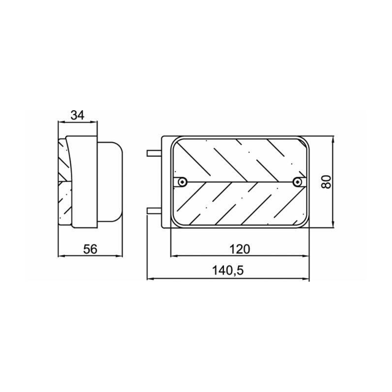 FANALE DIREZIONE-POSIZIONE DX 120X80M CON ATTACCO LATERALE