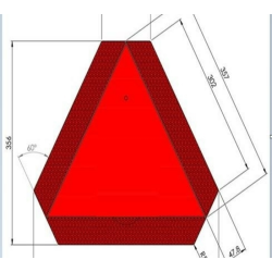 Triangolo di segnalazione in alluminio per veicoli lenti, 365×365 mm, omologazione europea