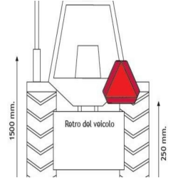 Triangolo di segnalazione in alluminio per veicoli lenti, 365×365 mm, omologazione europea
