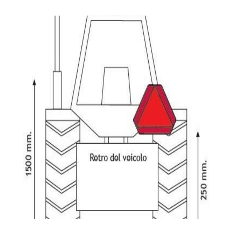 Triangolo di segnalazione in alluminio per veicoli lenti, 365×365 mm, omologazione europea