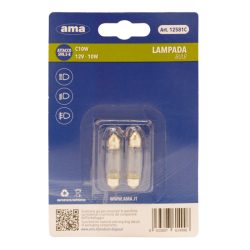 Lampadina alogena C10W 12V 10W SV8,5-8. Blister 2 pz