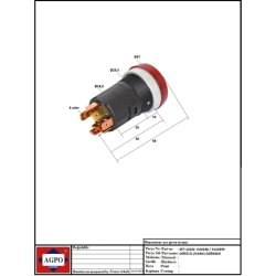 PULSANTE LUMINOSO D'EMERGENZA ROSSO 12V  COMPATIBILE NH 5122659
