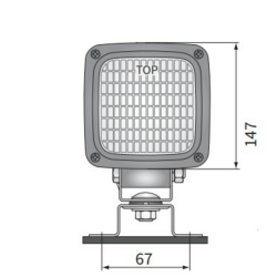 Faro lavoro alogeno quadrato 100x100 mm