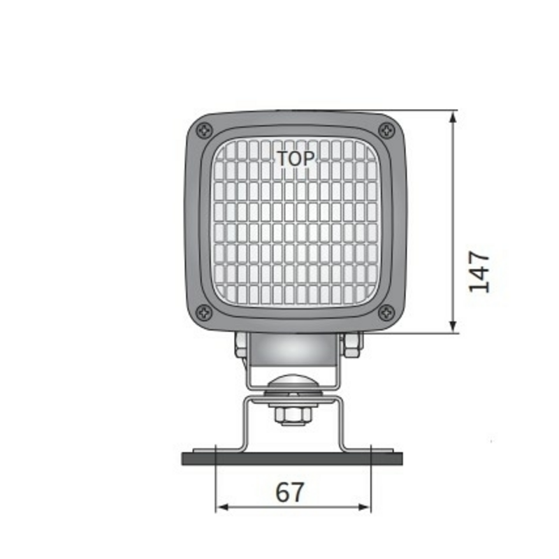 Faro lavoro alogeno quadrato 100x100 mm