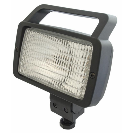 Faro lavoro alogeno rettangolare 156x85x92 mm con interruttore ON/OFF e maniglia