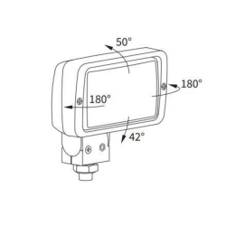 Faro lavoro alogeno rettangolare 156x85x92 mm con interruttore ON/OFF e maniglia