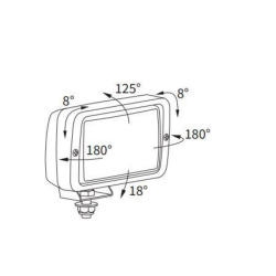 Faro lavoro alogeno rettangolare 156x85x116 mm