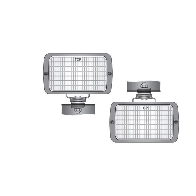 Faro lavoro alogeno rettangolare 156x85x116 mm