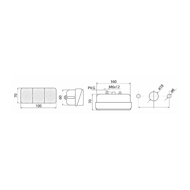 FANALE ANTERIORE DIREZIONE POSIZIONE  DX-SX 162X70MM