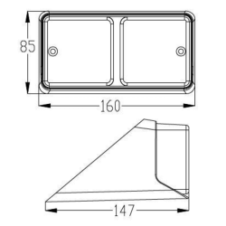 Fanale posteriore alogeno dx 160x147x85 mm