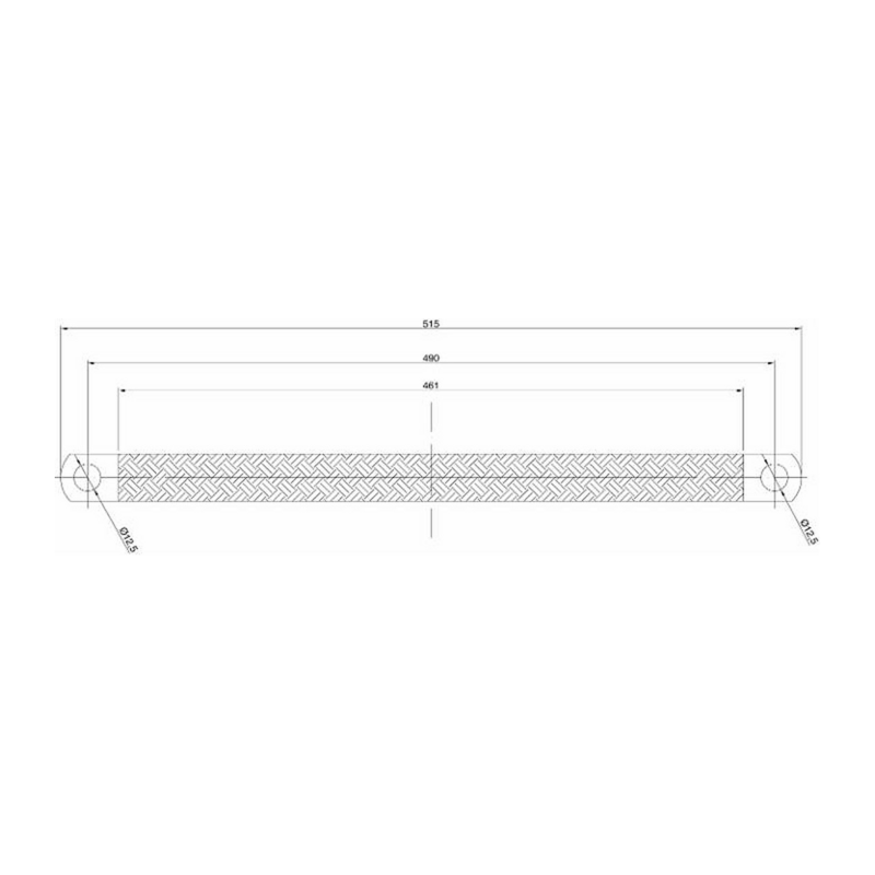 TRECCIA DI MASSA FLESSIBILE IN RAME 500 MM, SEZIONE  50 MM² , FORI Ø 12,5 MM