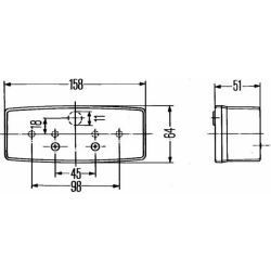 Fanale posteriore alogeno sx 158x51x64 mm