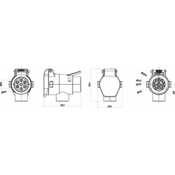 Adattatore 12-24V con spina 7 poli e presa 13 poli in plastica