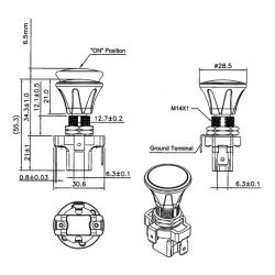 Interruttore a tiretto 12V, con cappuccio verde e illuminazione a LED
