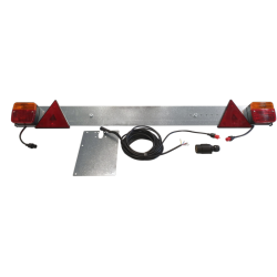 Barra regolabile 1200 ÷ 1800 mm con fanali posteriori 12V alogeni e triangoli rifrangenti