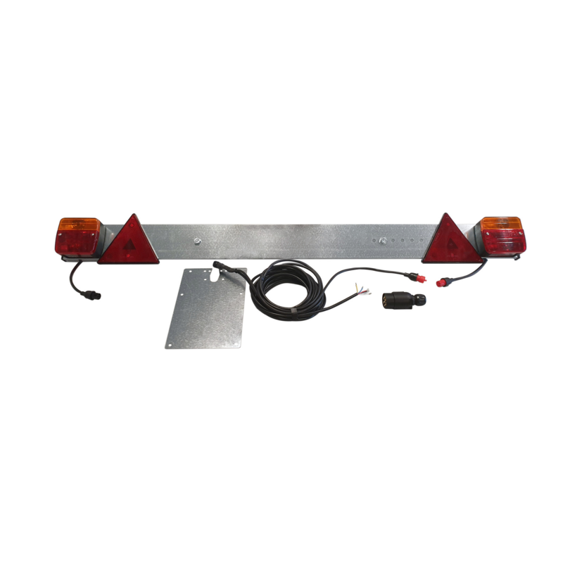 Barra regolabile 1200 ÷ 1800 mm con fanali posteriori 12V alogeni e triangoli rifrangenti