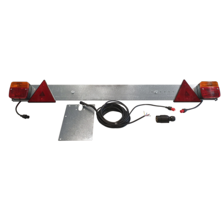 Barra regolabile 1200 ÷ 1800 mm con fanali posteriori 12V alogeni e triangoli rifrangenti