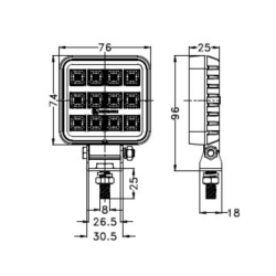 Faro da lavoro LED 10-30 V 1800 LM