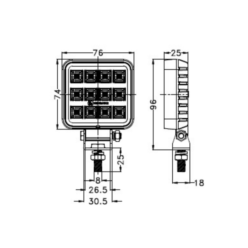 Faro da lavoro LED 10-30 V 1800 LM