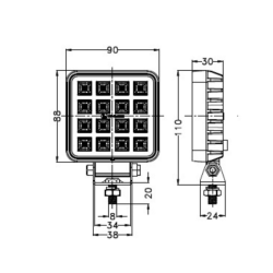 Faro da lavoro LED 10-30V 2400 LM