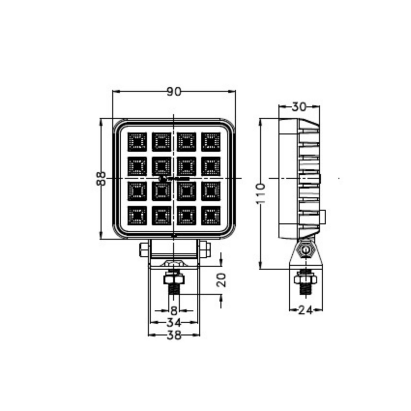 Faro da lavoro LED 10-30V 2400 LM
