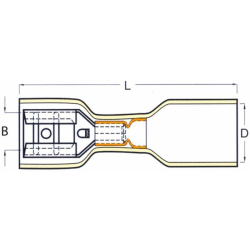 TERMINALE FEMMINA TOTALMENTE ISOLATO BLU 6,4X0,8 MM