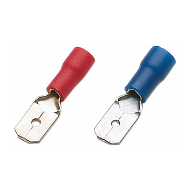 Terminale maschio blu 6,35x0,8 mm, per cavo 1,04 - 2,63 mm² , lunghezza 22 mm
