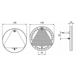 Fanale posteriore LED dx/sx 12/24V Ø 148 mm