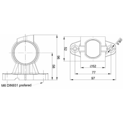 Luce di ingombro sx a LED 12-36 V con luce anteriore laterale e posteriore