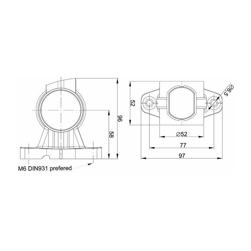 Luce di ingombro sx a LED 12-36 V con luce anteriore laterale e posteriore