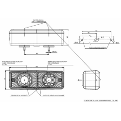 Fanale posteriore LED dx/sx 12-24V 200x60x70 mm