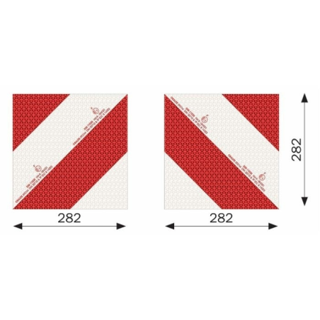 Kit 2 pannelli adesivi per segnalazione delle attrezzature agricole 282×282 mm per l’Europa