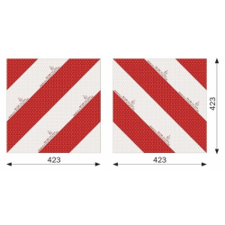 Kit 2 pannelli adesivi per segnalazione delle attrezzature agricole 423×423 mm per l’Europa