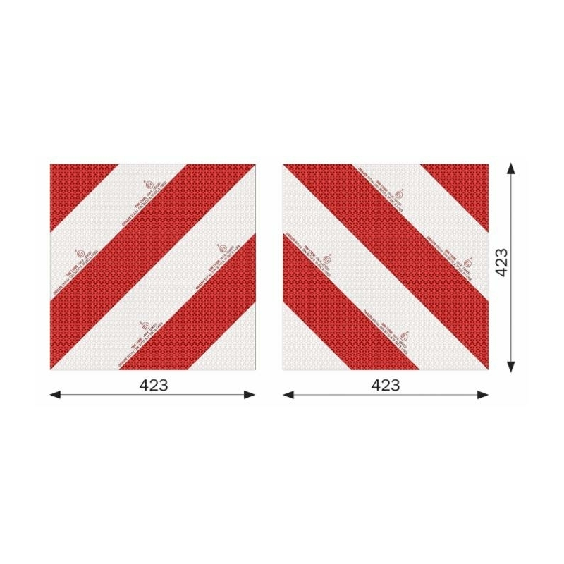 Kit 2 pannelli adesivi per segnalazione delle attrezzature agricole 423×423 mm per l’Europa