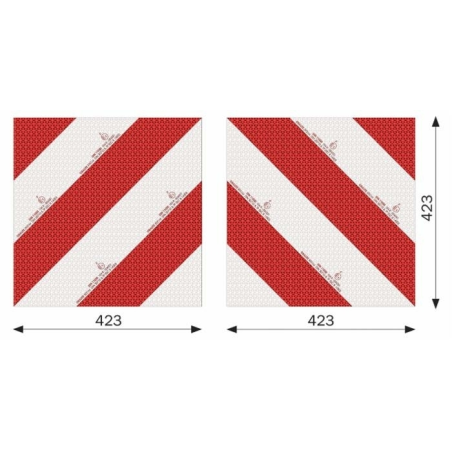 Kit 2 pannelli adesivi per segnalazione delle attrezzature agricole 423×423 mm per l’Europa