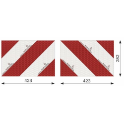 Kit 2 pannelli adesivi per segnalazione delle attrezzature agricole 423×282 mm per l’Europa